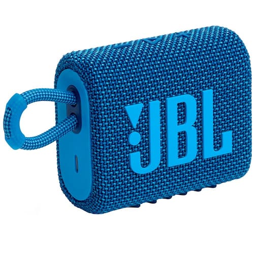Caixa de Som Portátil JBL GO3 Eco À prova d’água - Azul Menor preço em Caixa de Som Portátil JBL GO3 Eco À prova d’água - Azul