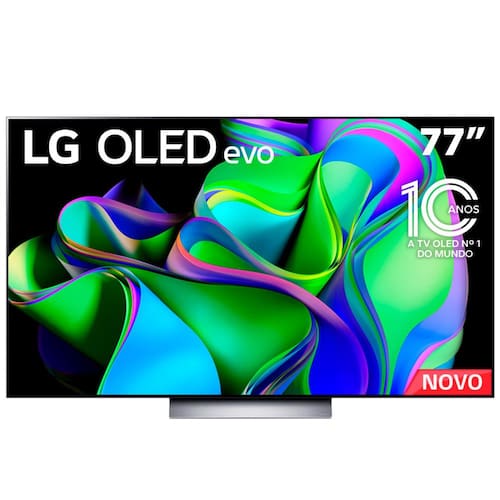 Smart TV 77" 4K LG OLED77C3PSA Evo 120Hz, G-Sync FreeSync, Bluetooth, ThinQ AI, Alexa, Google, 4 HDMIs Menor preço em Smart TV 77" 4K LG OLED77C3PSA Evo 120Hz, G-Sync FreeSync, Bluetooth, ThinQ AI, Alexa, Google, 4 HDMIs