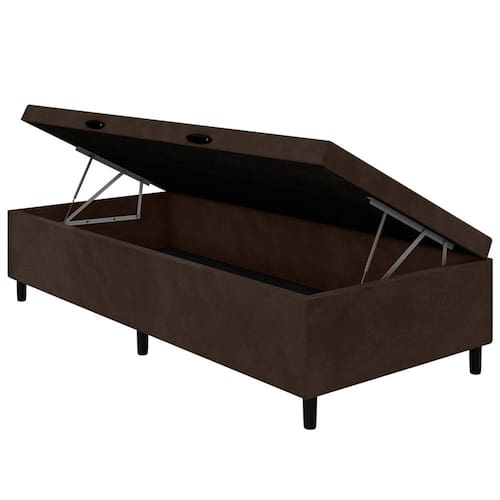 Base Box de Solteiro Portobel Noah com Baú e Revestimento em Tecido Poliéster 40x88x188cm - Marrom Menor preço em Base Box de Solteiro Portobel Noah com Baú e Revestimento em Tecido Poliéster 40x88x188cm - Marrom