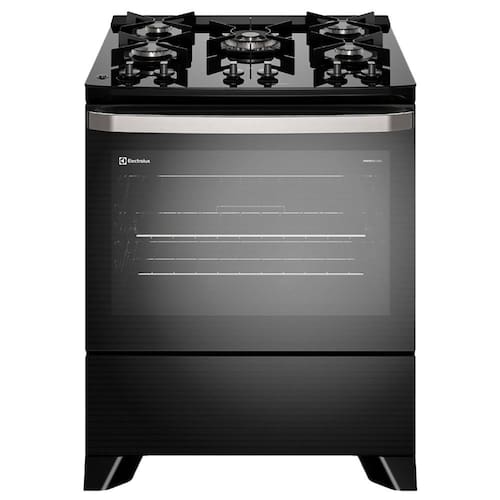 Fogão Electrolux 5 bocas Experience FE5GP com Mesa de Vidro, PerfectCook, VaporBake e Acendimento Automático Bivolt - Preto