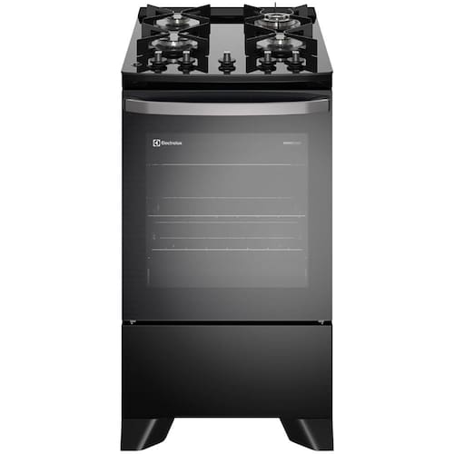 Fogão Electrolux 4 bocas Efficient FE4GP com Mesa de Vidro, PerfectCook, VaporBake e Acendimento Automático Bivolt – Preto