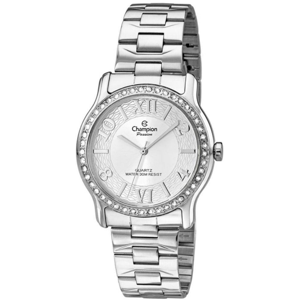 Relógio Champion Passion Feminino Prata Strass CH25703Q | Ponto