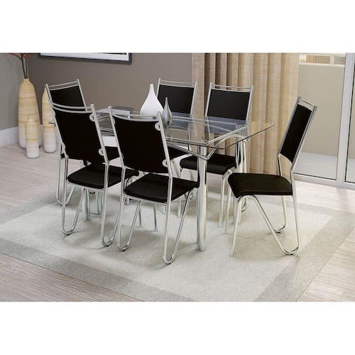 Conjunto de Mesa - 6 Cadeiras Elba com Londres Kappesberg Menor preço em Conjunto de Mesa - 6 Cadeiras Elba com Londres Kappesberg