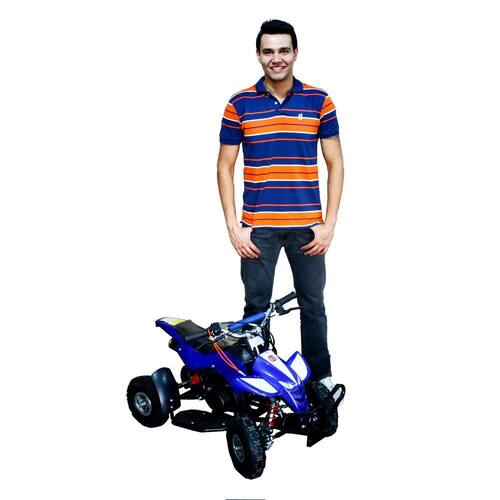 Quadriciclo 49cc BZ Dino Azul Automático, Partida a Corda, a Gasolina com Óleo 2 Tempos BARZI MOTORS Menor preço em Quadriciclo 49cc BZ Dino Azul Automático, Partida a Corda, a Gasolina com Óleo 2 Tempos BARZI MOTORS