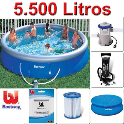 Kit Piscina Inflável Bestway 5.500 Litros Bomba, Capa Menor preço em Kit Piscina Inflável Bestway 5.500 Litros Bomba, Capa