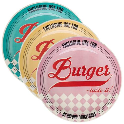 Menor preço em Conjunto de Pratos para Hamburguer 3 Peças Decorado, Oxford Porcelanas