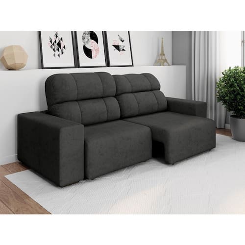 Sofá 4 Lugares Linoforte Versalhes com Assento Retrátil e Encosto Reclinável em Tecido Suede 232 cm de largura é boa?